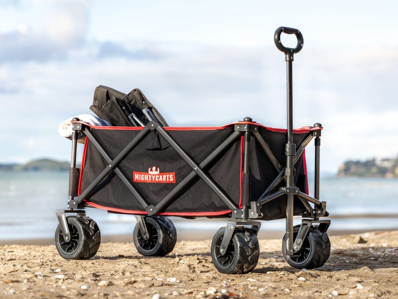 Mighty Carts Folding Beach Cart Black — main product image